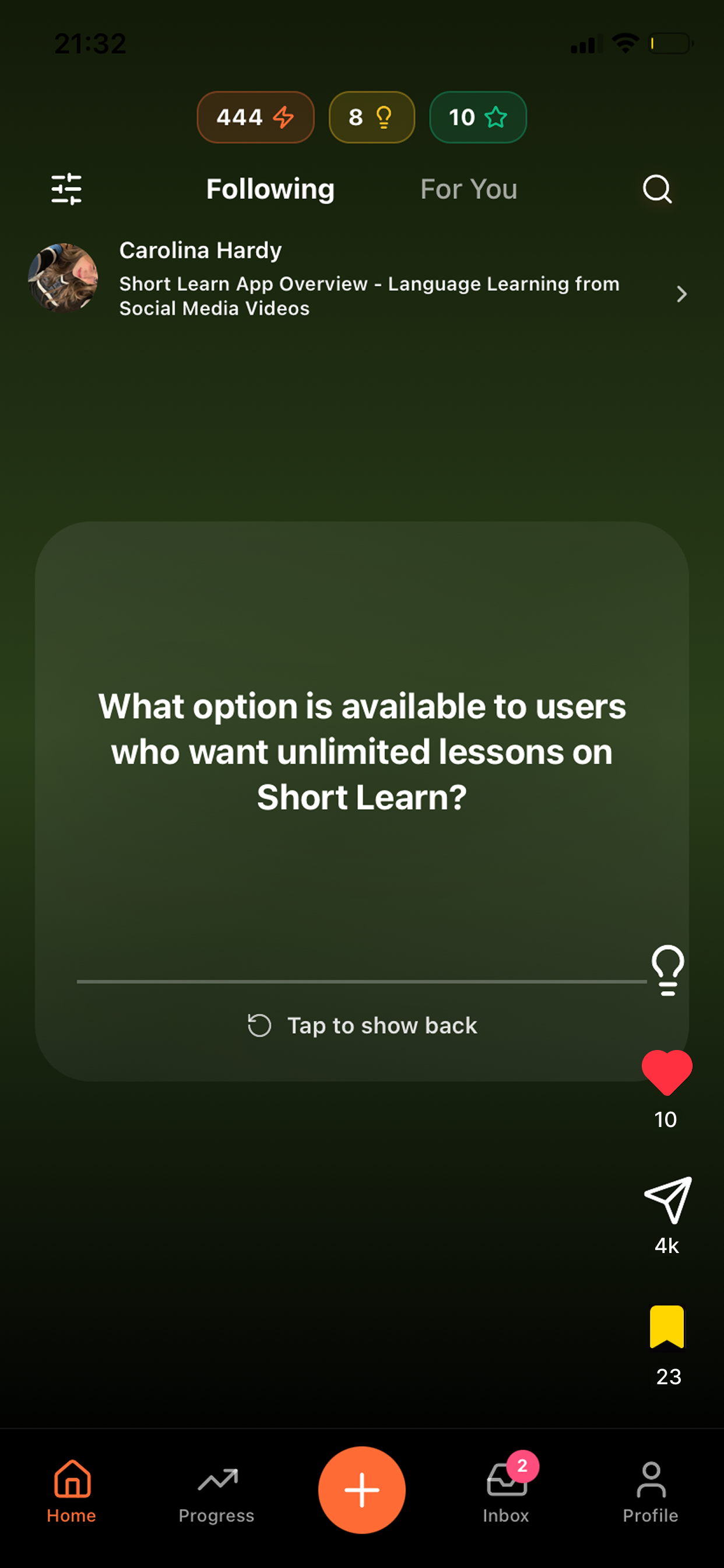 Flashcards Interface